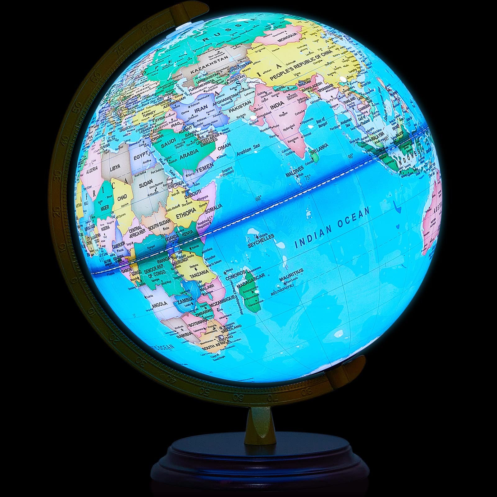 13” Illuminated World Globe for Adults 720°/360° Rotation Rewritable Kids Li…