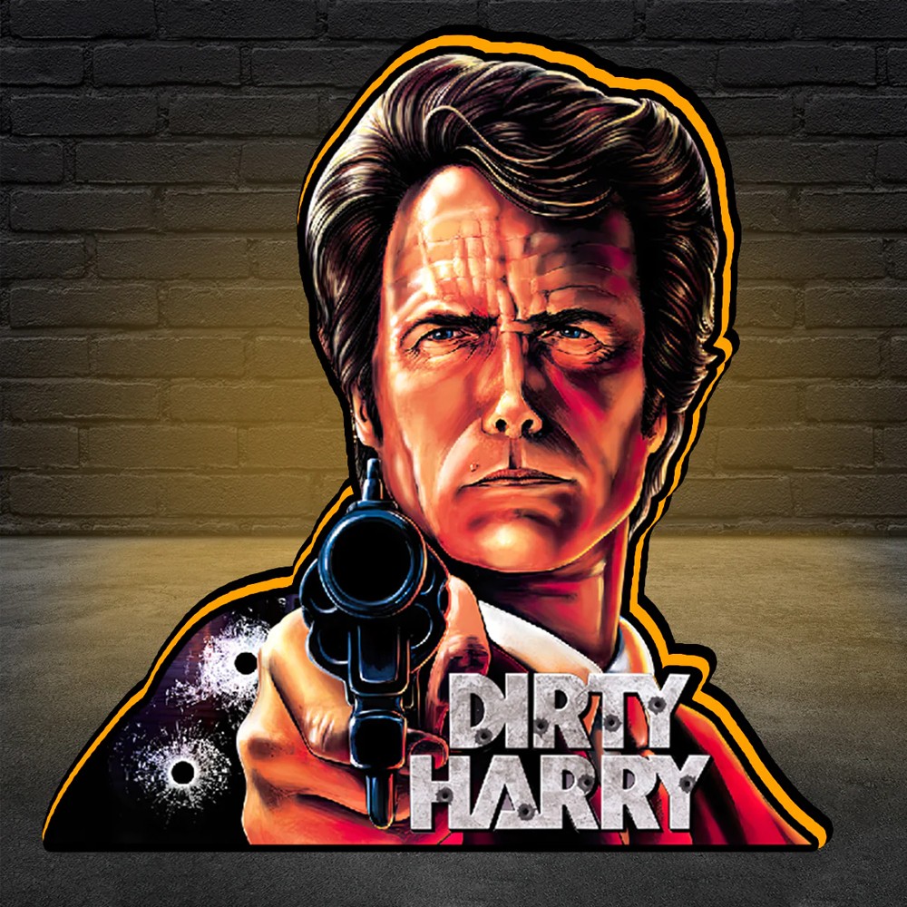Dirty Harry 3D Printed Lightbox LED Pinball Topper Pinball Arcade Decor