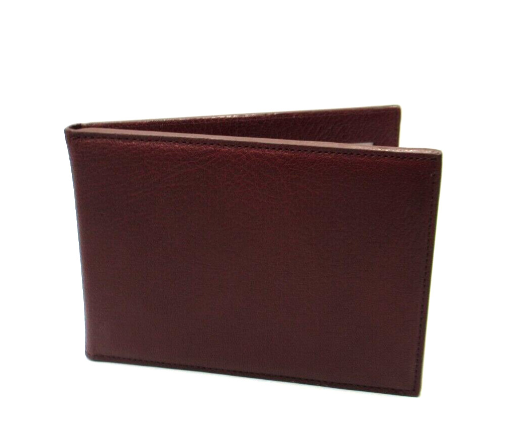 Photo Frame Leather Bifold holds TWO 4×6″ Photos Horizontal $125 Dark Red