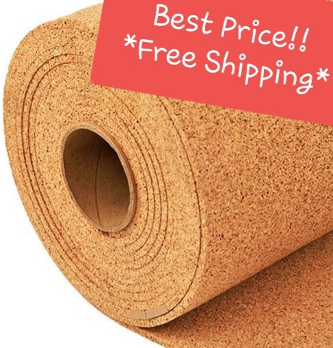 4′ WIDE (BY THE FOOT) 1/4″ THICK ONE CORK ROLL CHOOSE SIZE bulletin board sheet