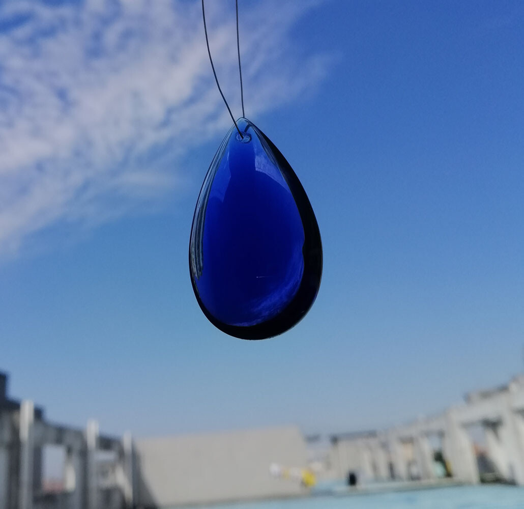 30pcs 50MM Blue Smooth Crystal Drop Lighting Prisms Hanging Pendants Chandelier