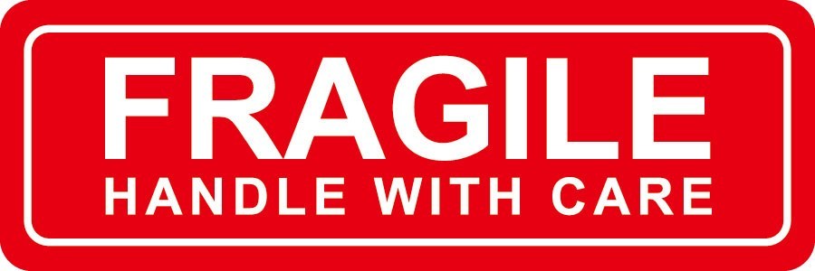 FRAGILE HANDLE WITH CARE Packing Shipping Stickers Easy Peel and Apply 1″ x 3″