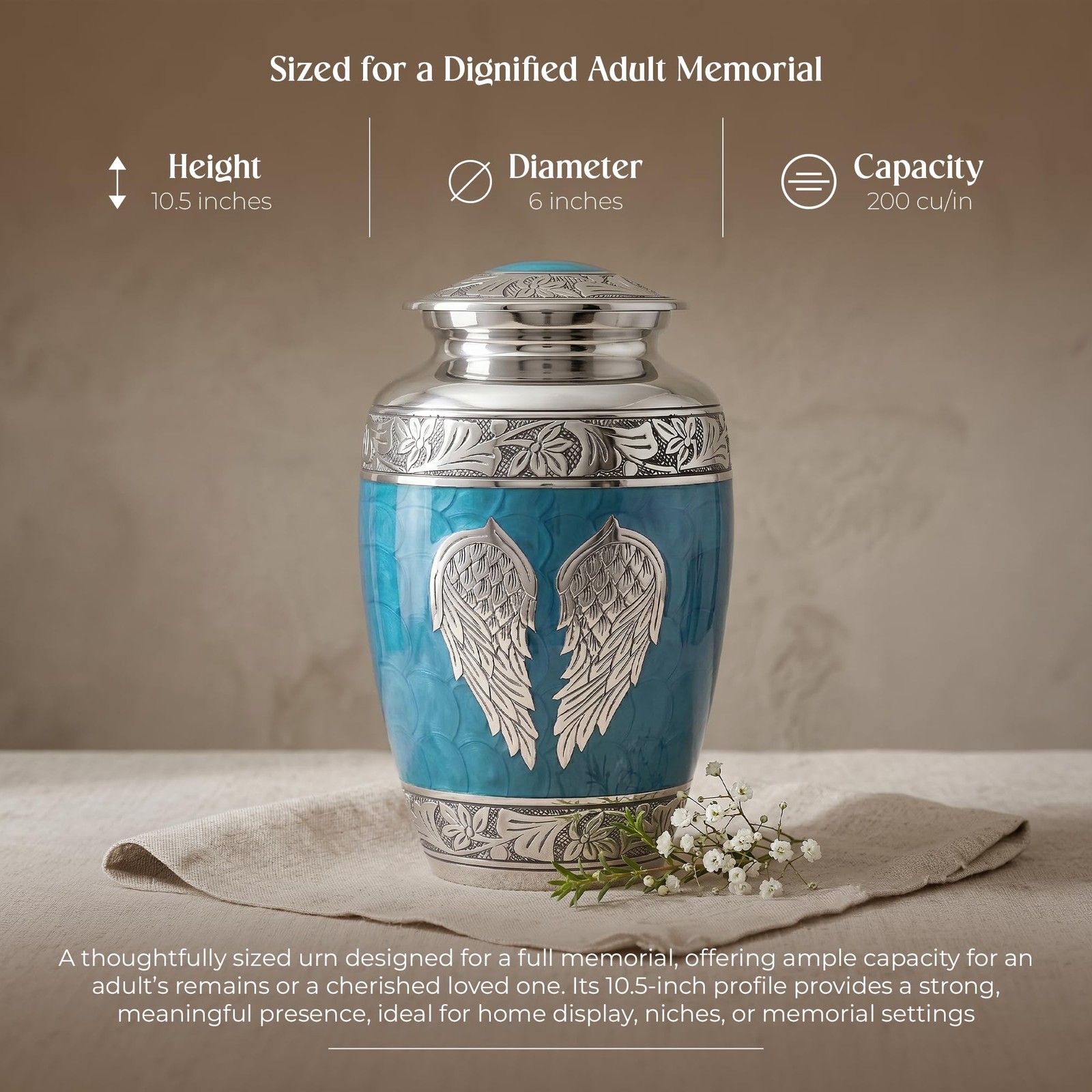 Stonlif Angel Wings Cremation Urns For Human Ashes – Memorial Urn For Adults