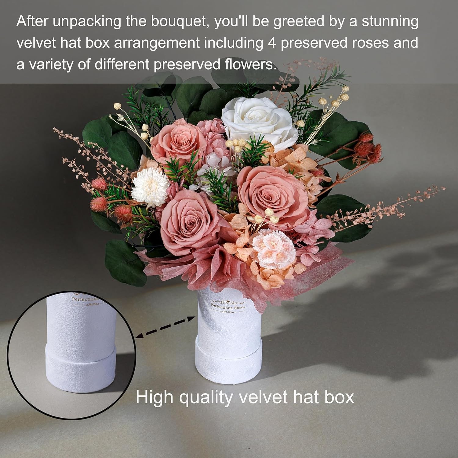 Preserved Flowers Bouquet Floral Gift for Women Mom Wife Grandma Mother’s Day