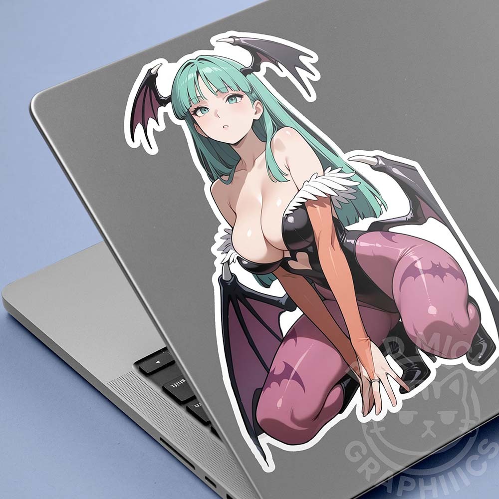 Morrigan Waifu Peeker beuitiful 5in Anime Car laptop Vinyl Sticker 03