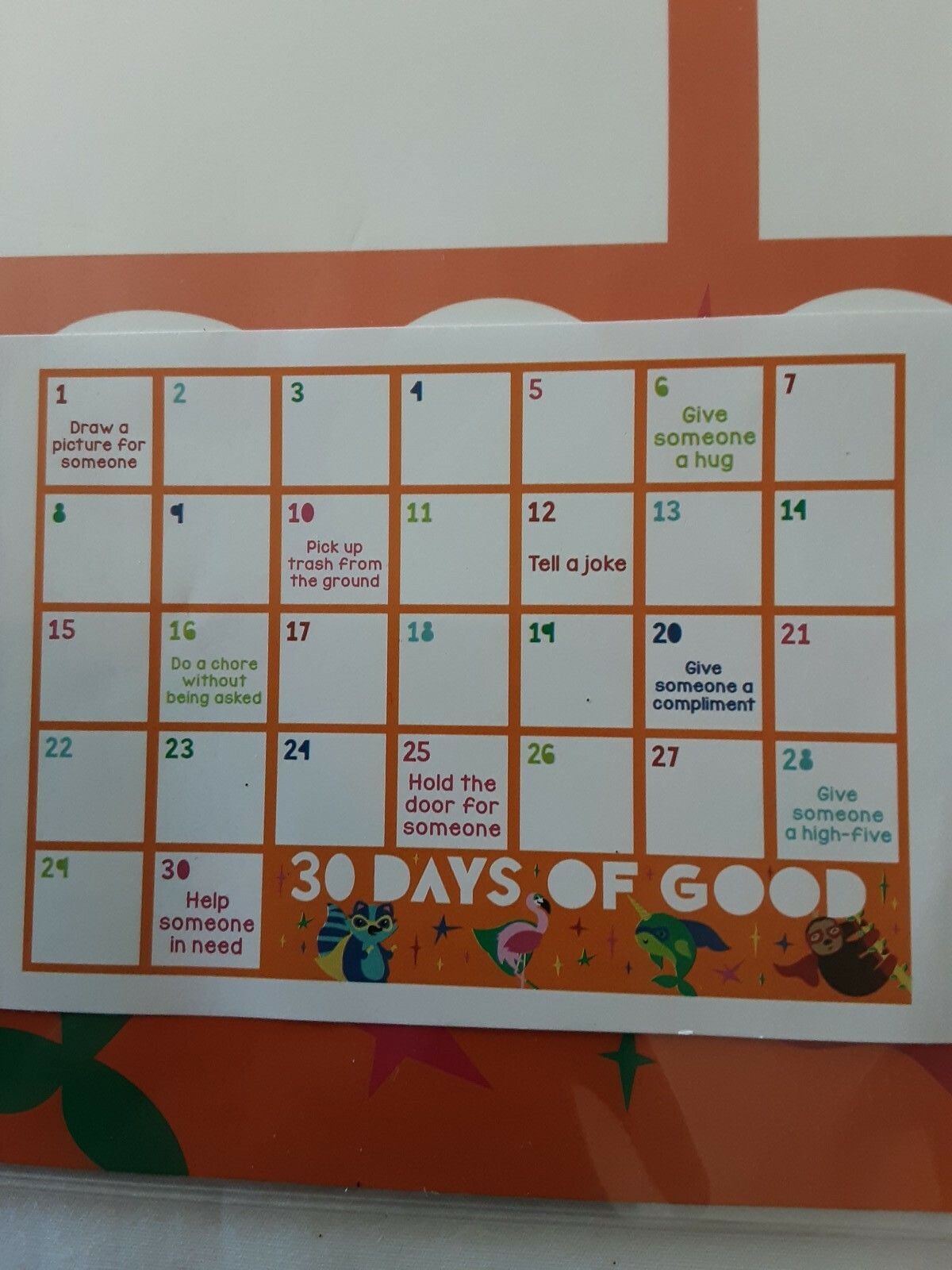 ”30 DAYS OF GOOD” Dry Erase Poster Board For Home/Classroom BRAND NEW!