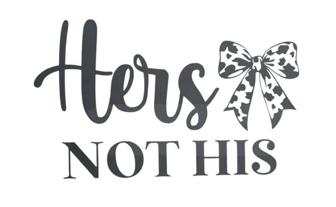 HERS Not HIS Fun Die Cut Vinyl Decal Car Window Colors & Sizes