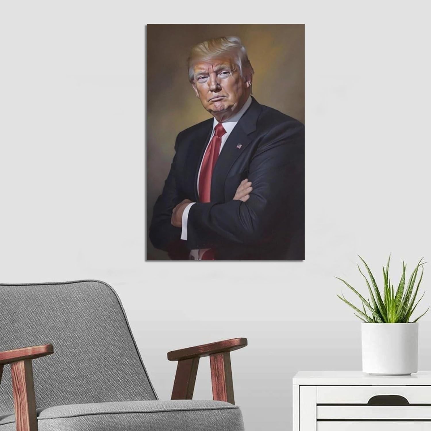 Poster Bust of President Donald J Trump Canvas Art Poster And Wall Art Picture P