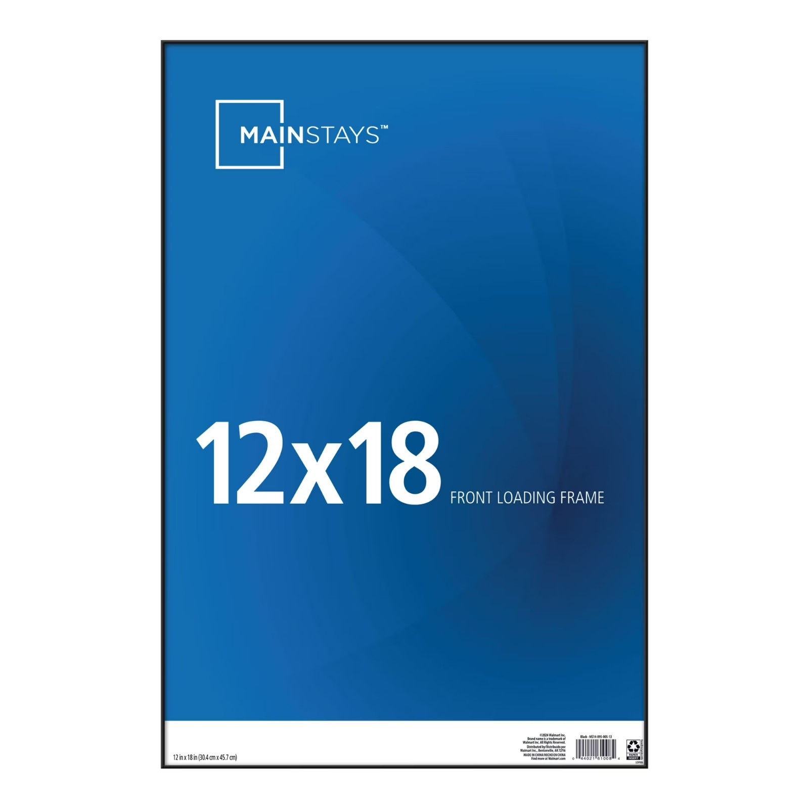 (2 pack) Mainstays 12×18 Front Loading Wall Picture Frame, Black