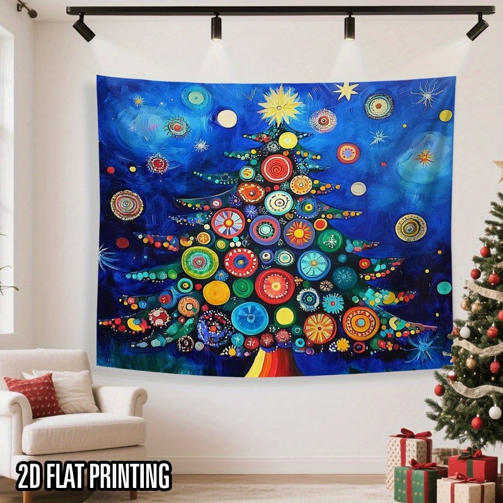1pc Christmas Tapestry Banner – No Electricity Needed, Easy Hang Flat Decoration