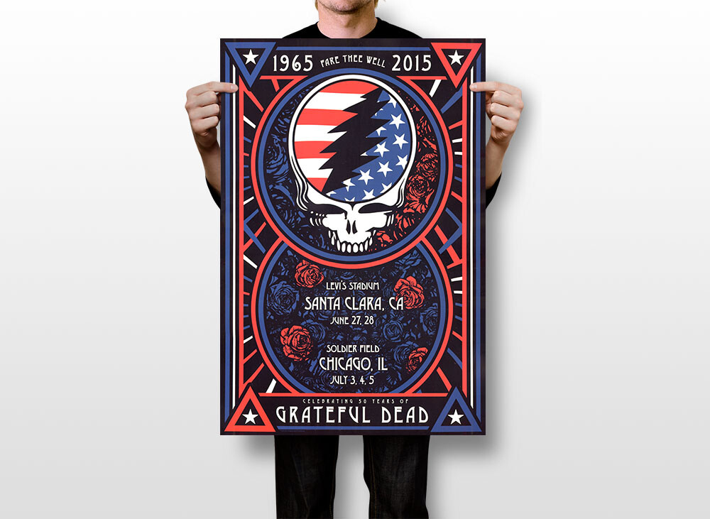 Grateful Dead Fare Thee Well Chicago 2015 Concert Wall Art Home – POSTER 20″x30″