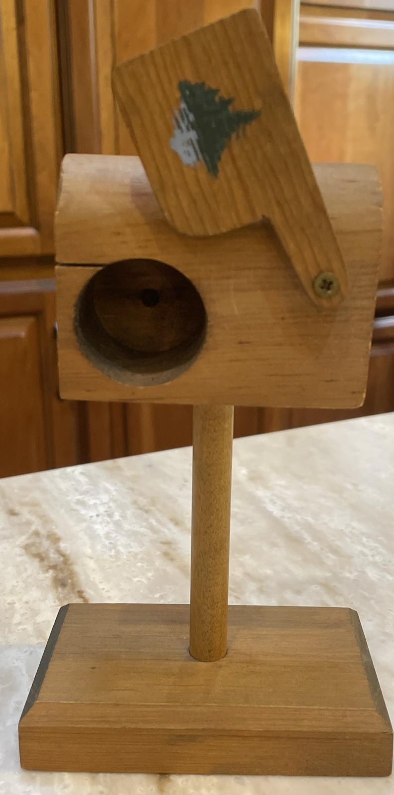 Hand Made In Minnesota Wooden Mailbox Stamp Roll Dispenser Folk Art Vintage Used