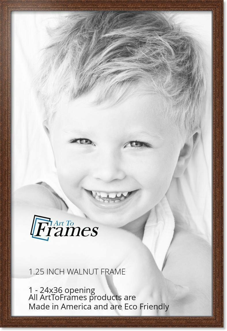 ArtToFrames Custom Picture Poster Frame Brown Walnut stain 1.25″ Wide Wood