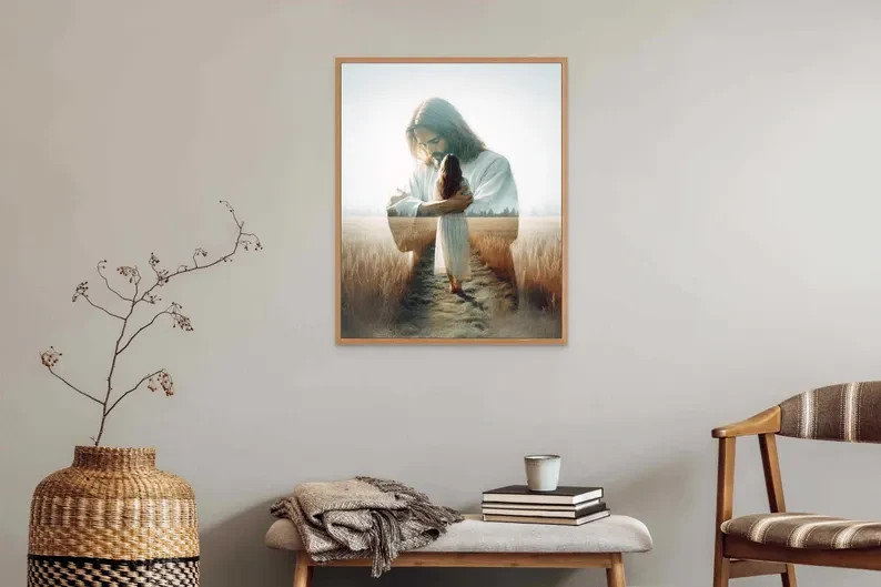 Love of Christ, Christian Art, Jesus Hugging Woman, Jesus Prints, LDS Art