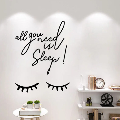 ’All you need is Sleep’ Quotes Wall Stickers Home Decor Living Room Bedroom