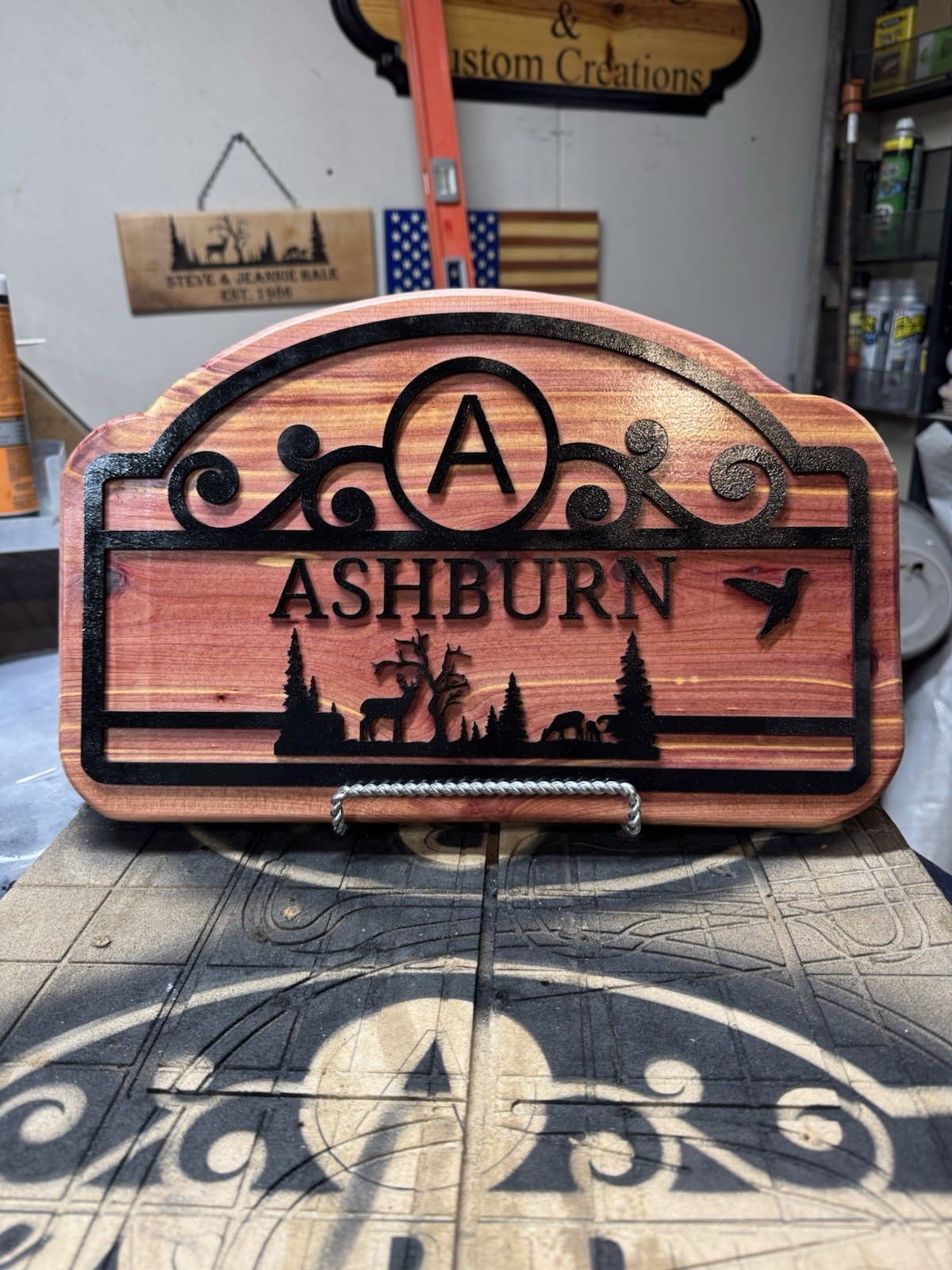 Cedar Established Plaque Wood Sign