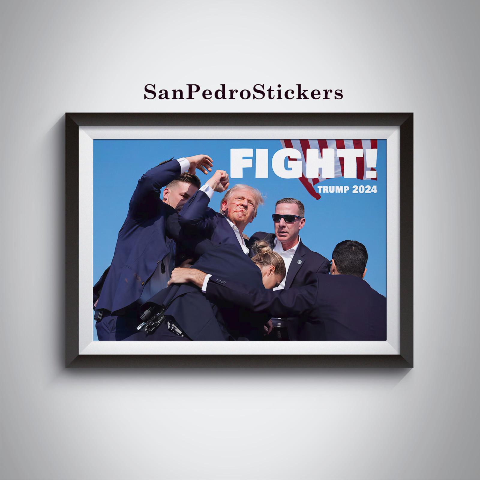 DONALD TRUMP 2024 5″ x 7″ Poster Print – 7/13 Gun Shots – FIGHT! Free Shipping!
