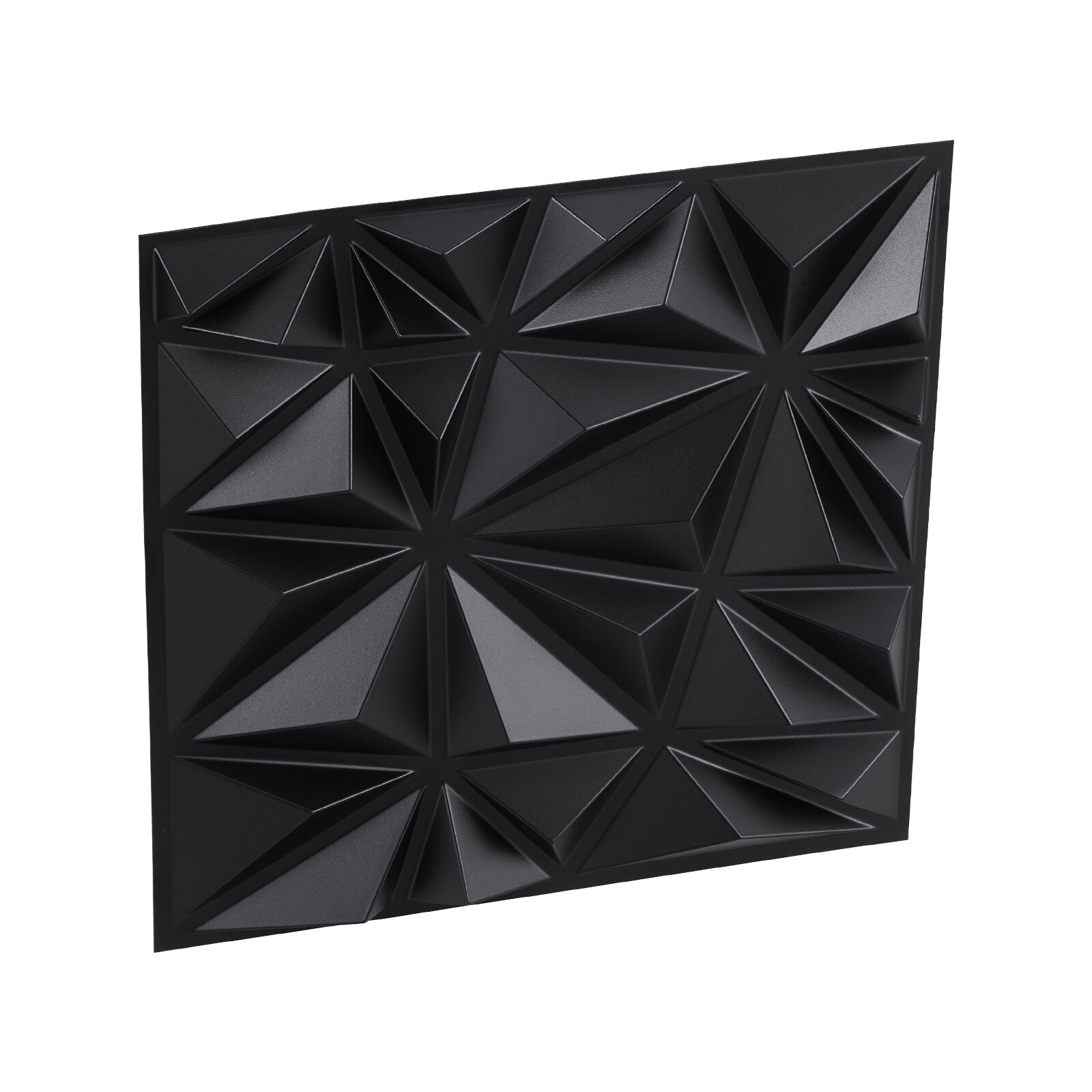 3D Wall Panels 33-Pack 11.81 x 11.81” PVC 32 Sq.Ft Coverage Diamond Matte Black