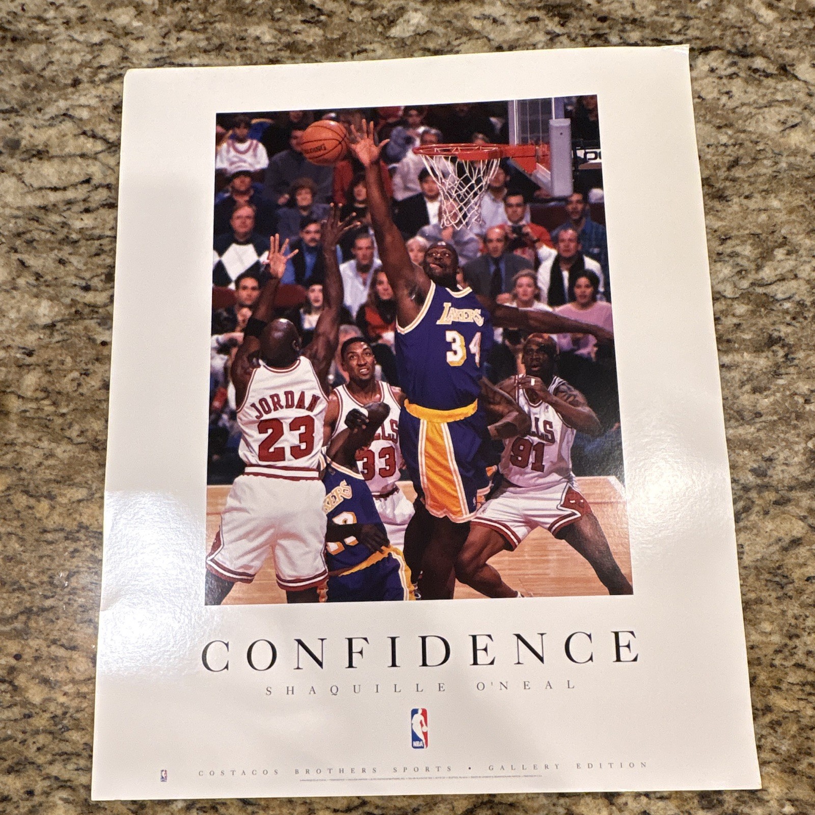 Vintage Costacos Bros NBA Gallery Edition Poster Lot Jordan Shaq Rigid Board