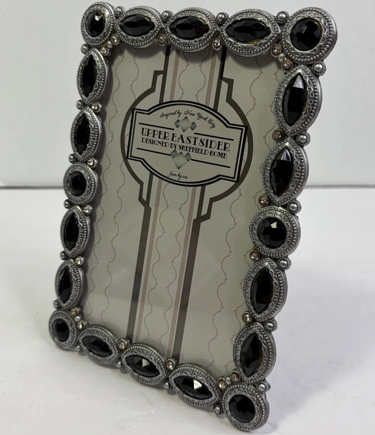 Sheffield Home Upper East Side 4×6 Metal W/Genuine Rhinestone Picture Frame