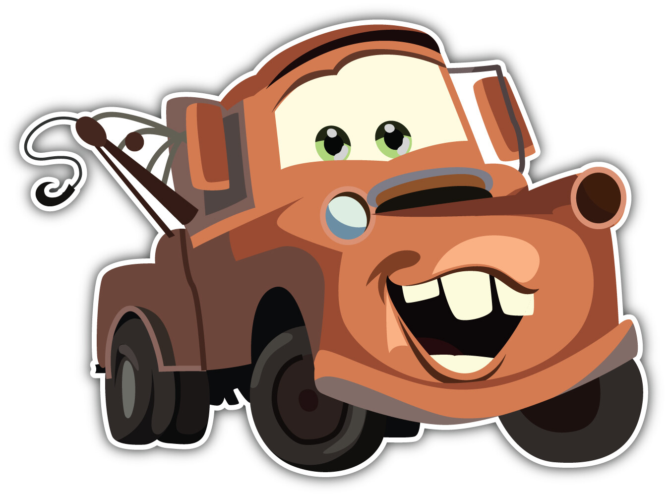Mater Cars Cartoon Sticker Bumper Decal – ”SIZES”