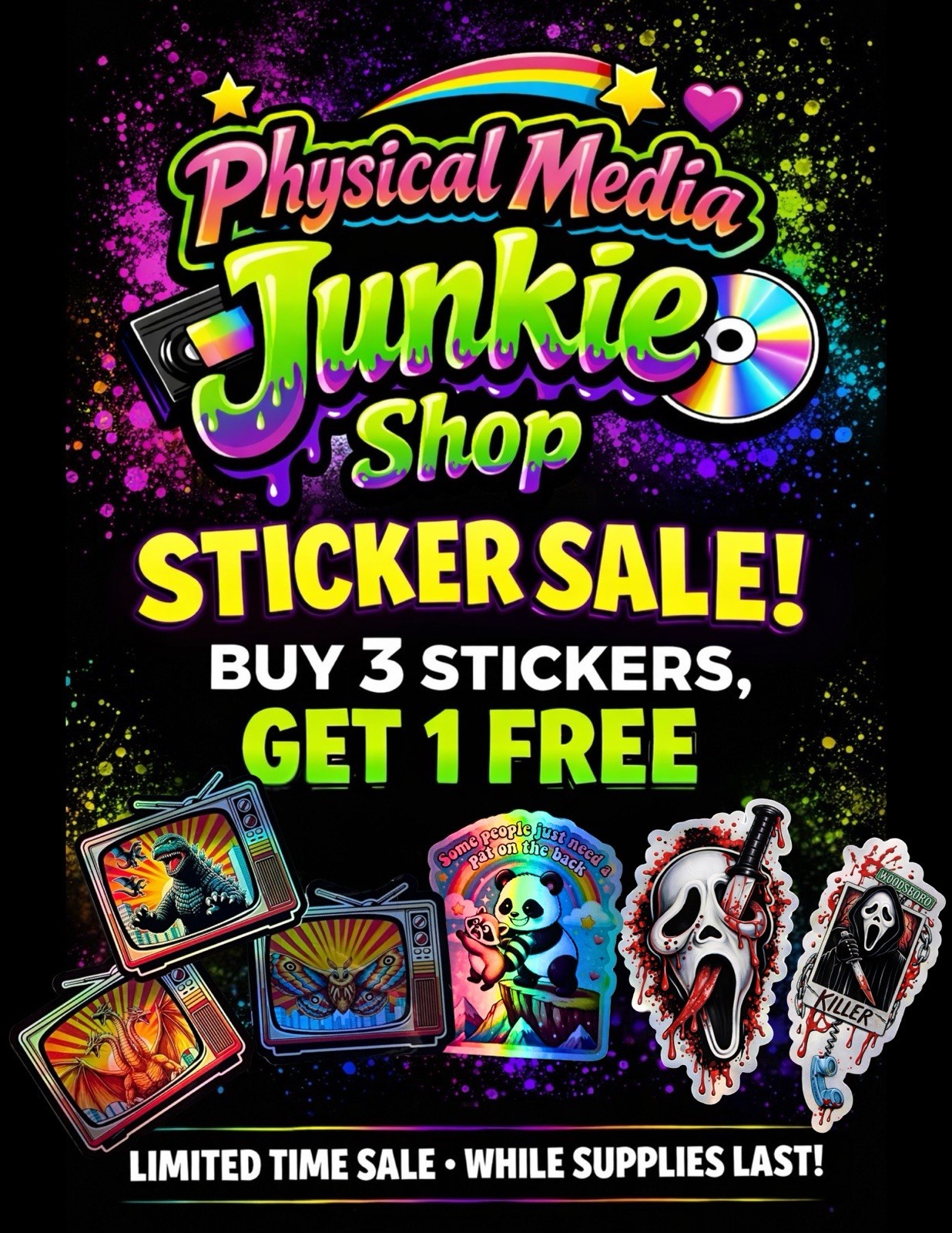 Godzilla Two Pack 2.5 Inch Waterproof Holographic Vinyl Sticker
