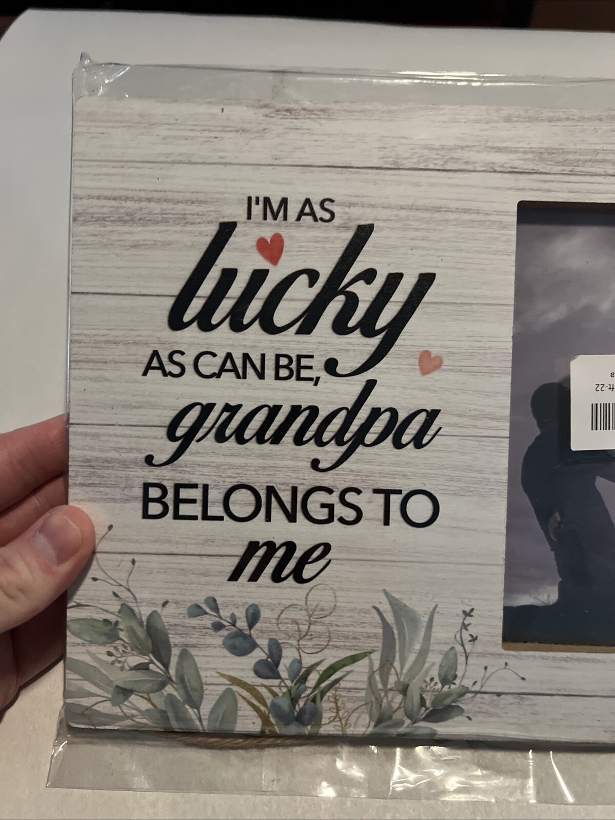 I’m As Lucky As Can Be Grandpa Belongs To Me Picture Frame 4’’ X 6’’