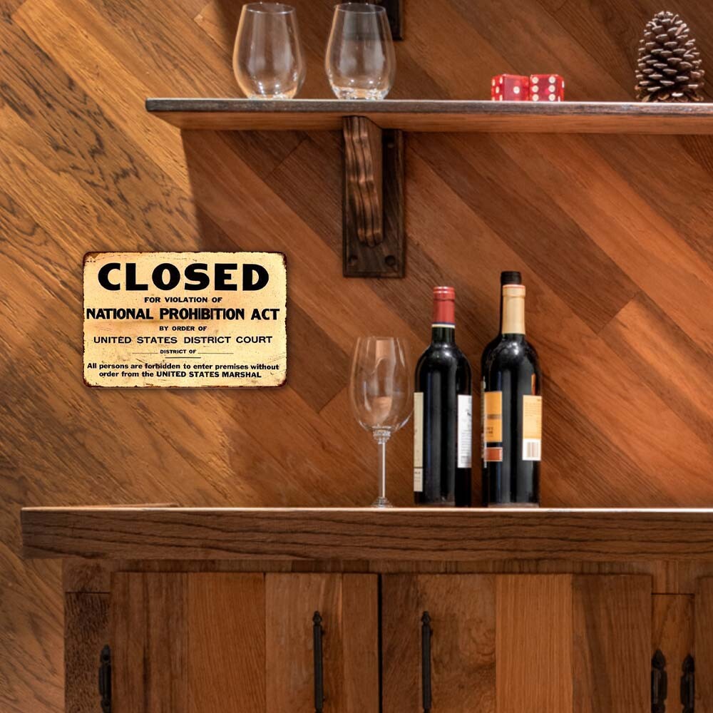 Closed Prohibition Vintage Retro Reproduction Gift 8×12 Metal Sign 108120067026