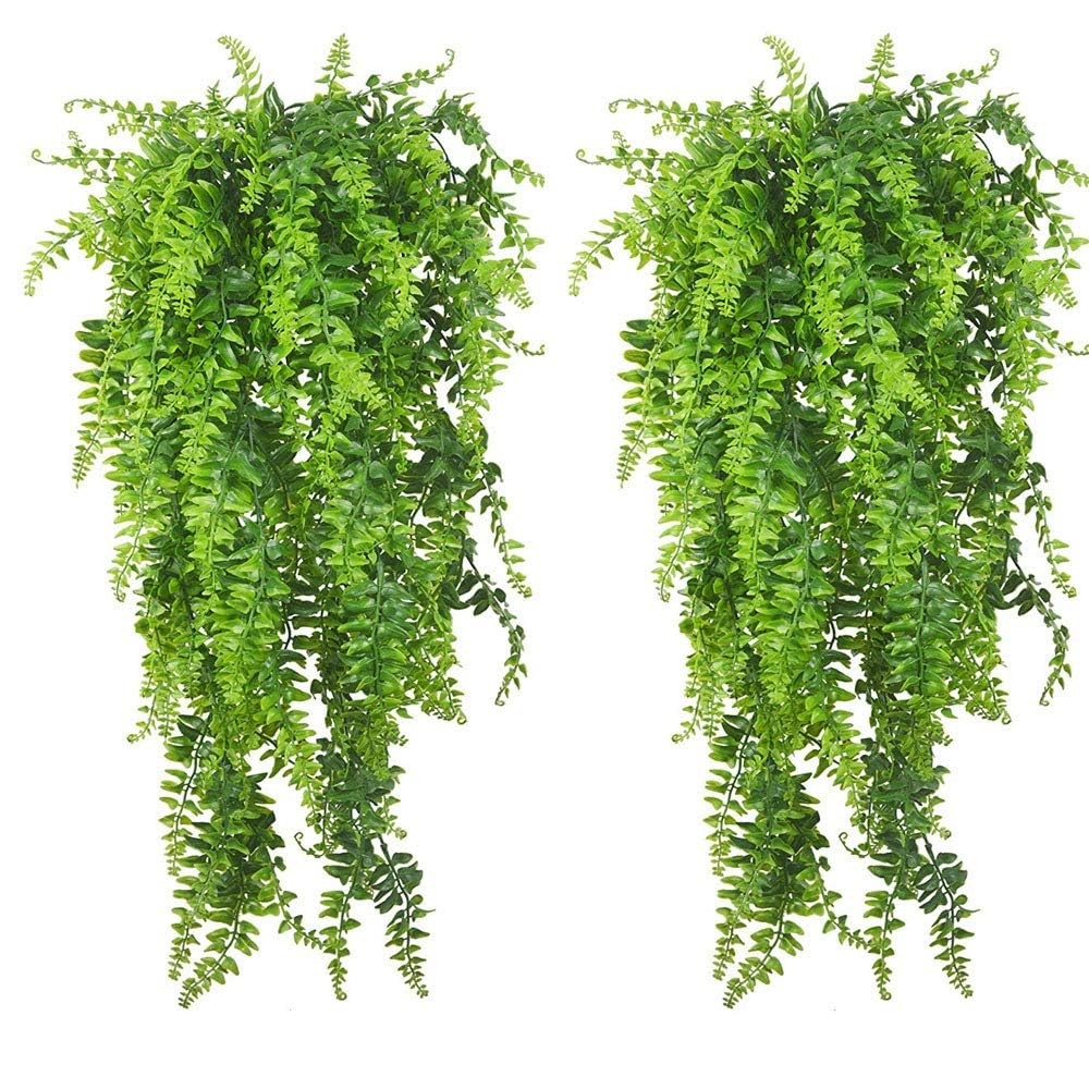 PINVNBY Reptile Plants Hanging Fake Vines Boston Climbing 2 PCS, Green