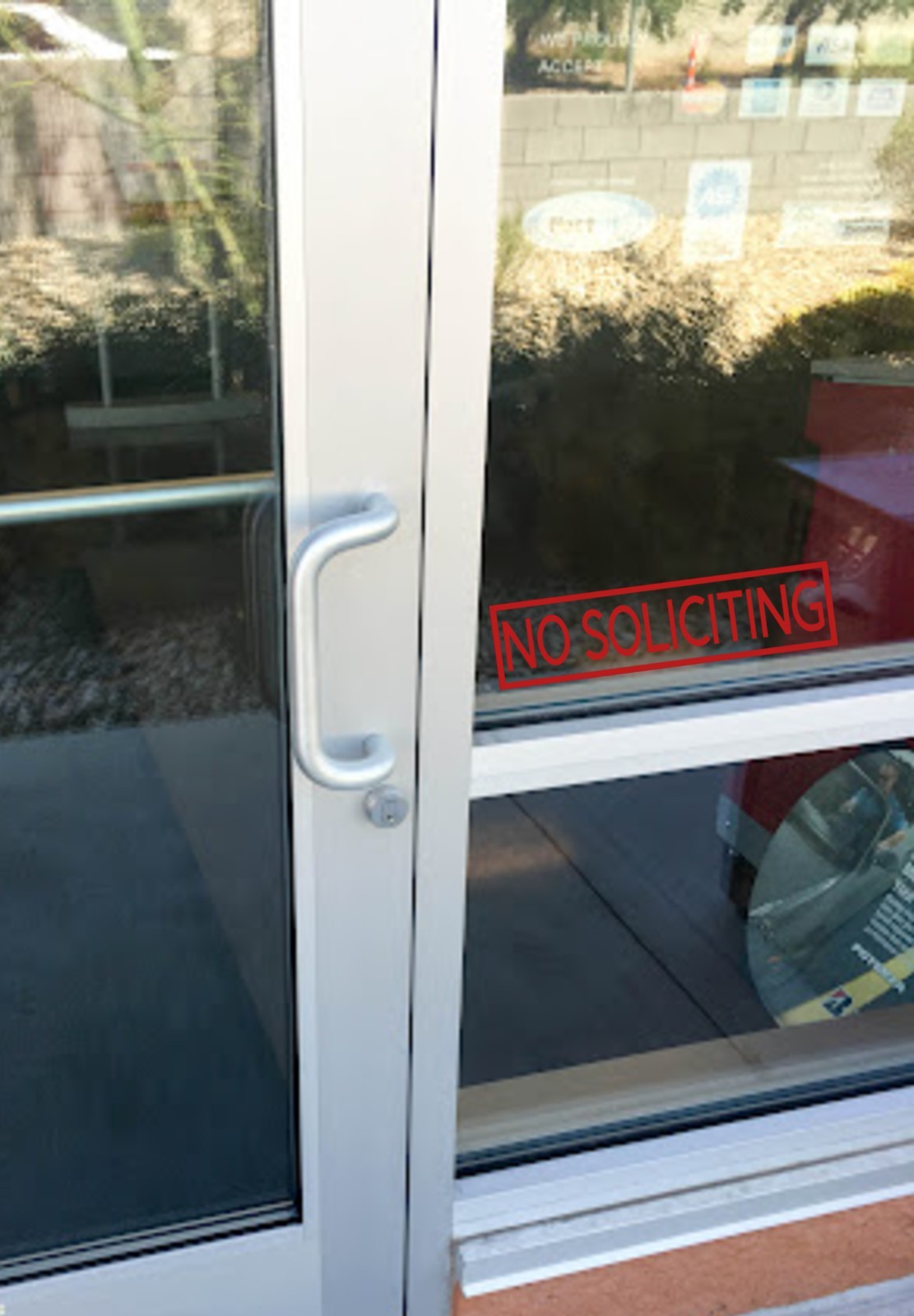 NO SOLICITING Sign Vinyl Decal Sticker- Door Window Wall – Inside or Outside