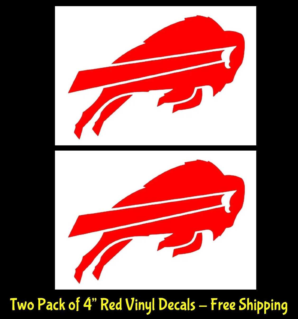 Buffalo Bills Two Pack 4″ Red Vinyl Decals Car Truck Windows Laptop Tablet