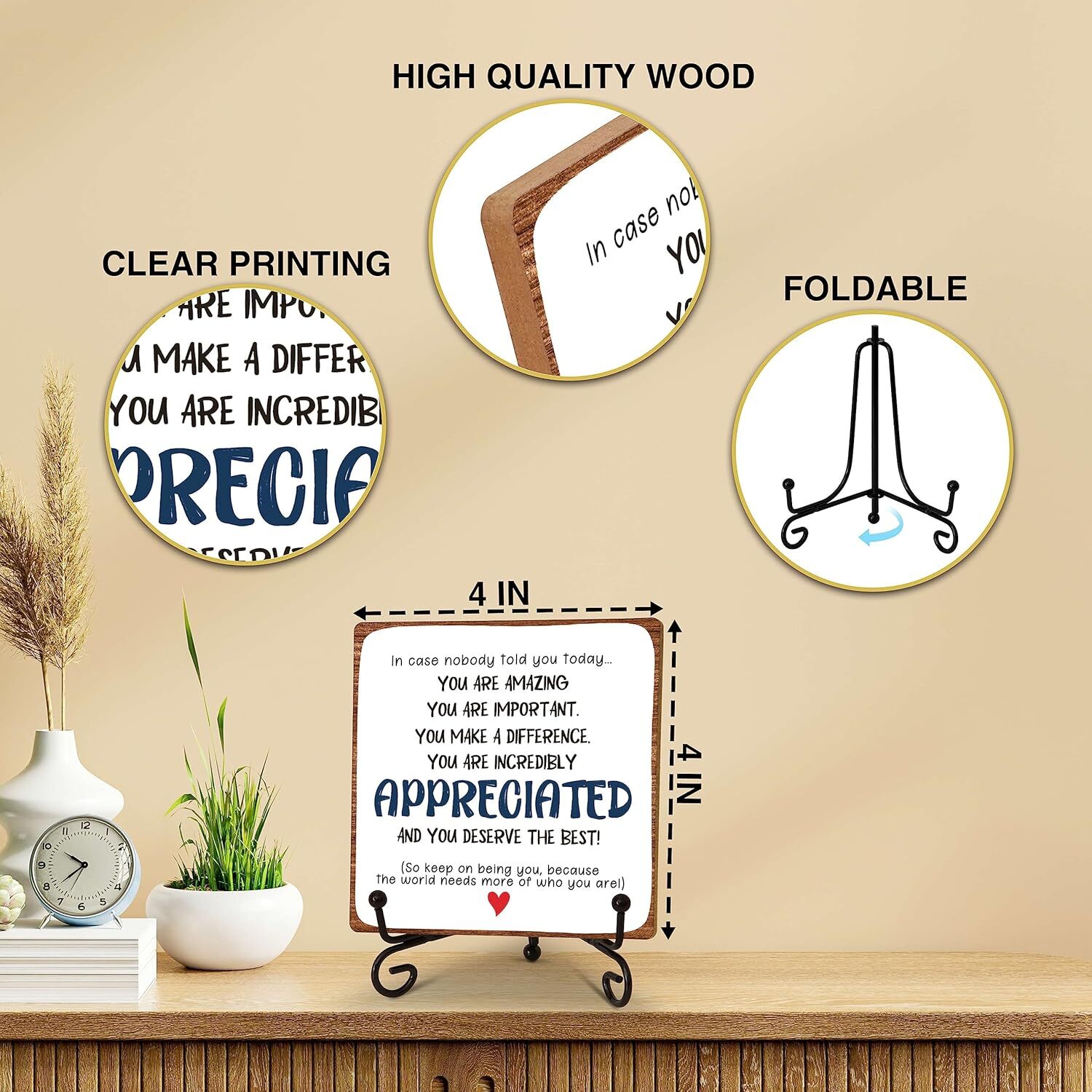 Inspirational Gifts for Women Men, Desk Decor Friend Coworker White