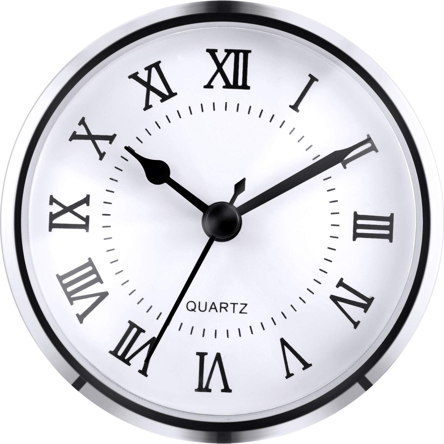3-1/2 Inch (90 Mm) Quartz Clock Fit-Up/Insert with Roman Numeral, Quartz Movemen