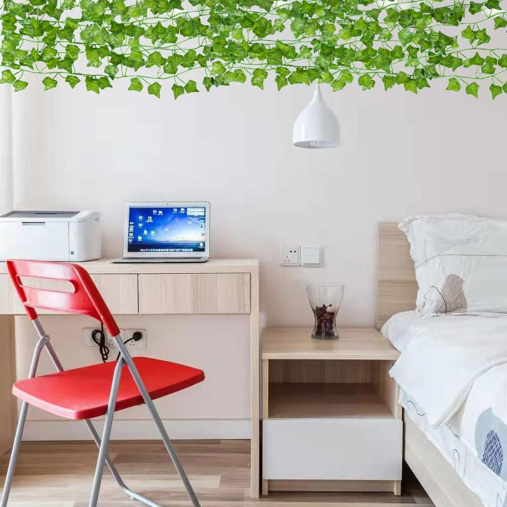 12 Pack 86Ft Artificial Ivy Garland Fake Plants, Fake Ivy Leaves Greenery Garlan