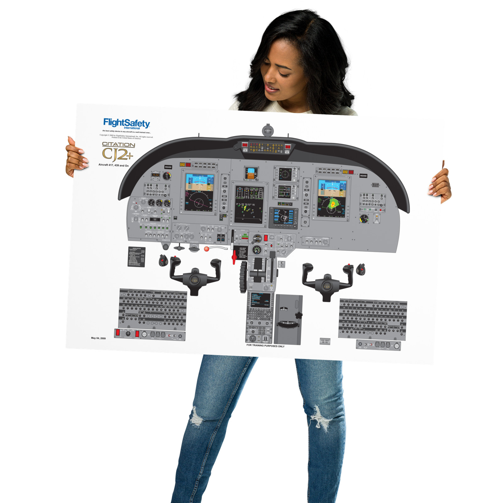 Cessna Citation CJ2+ Cockpit Poster 24in x 36in