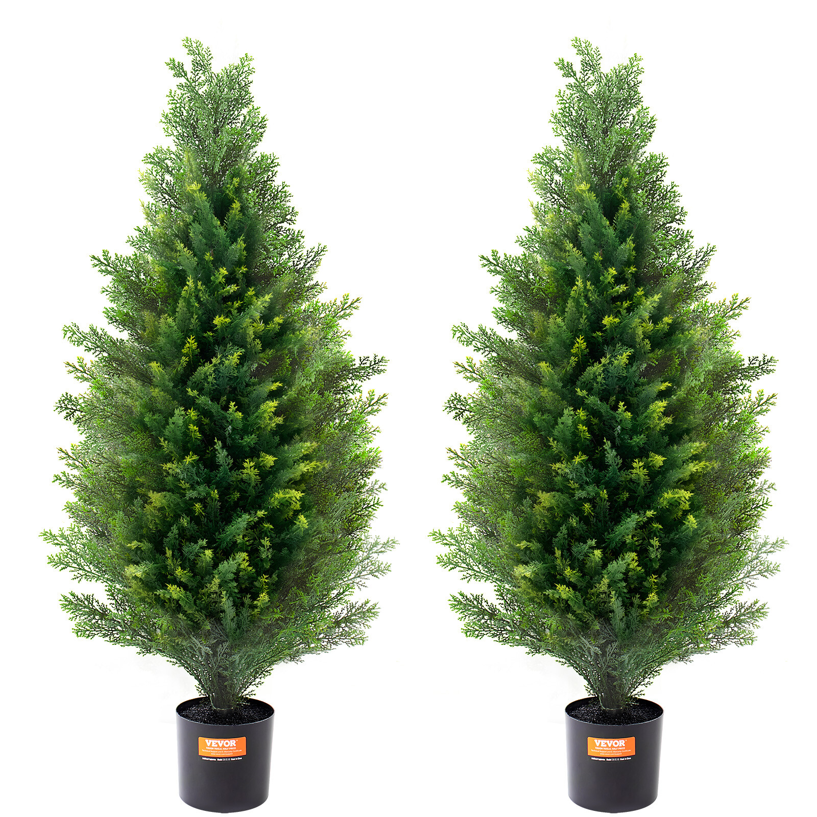 VEVOR 2 Pack 3′ Artificial Cedar Topiary Tree Faux Plant UV Decor In/Outdoor