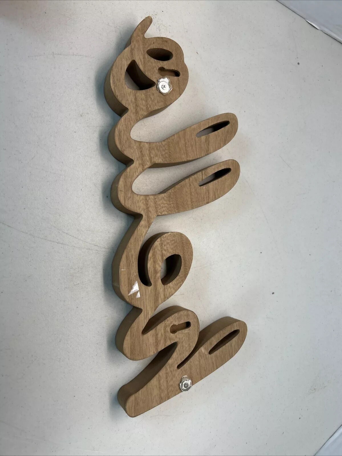 Hello Sign Decor Wall Art Sign 15.” Length 6” Height Natural Bare Wood Unpainted