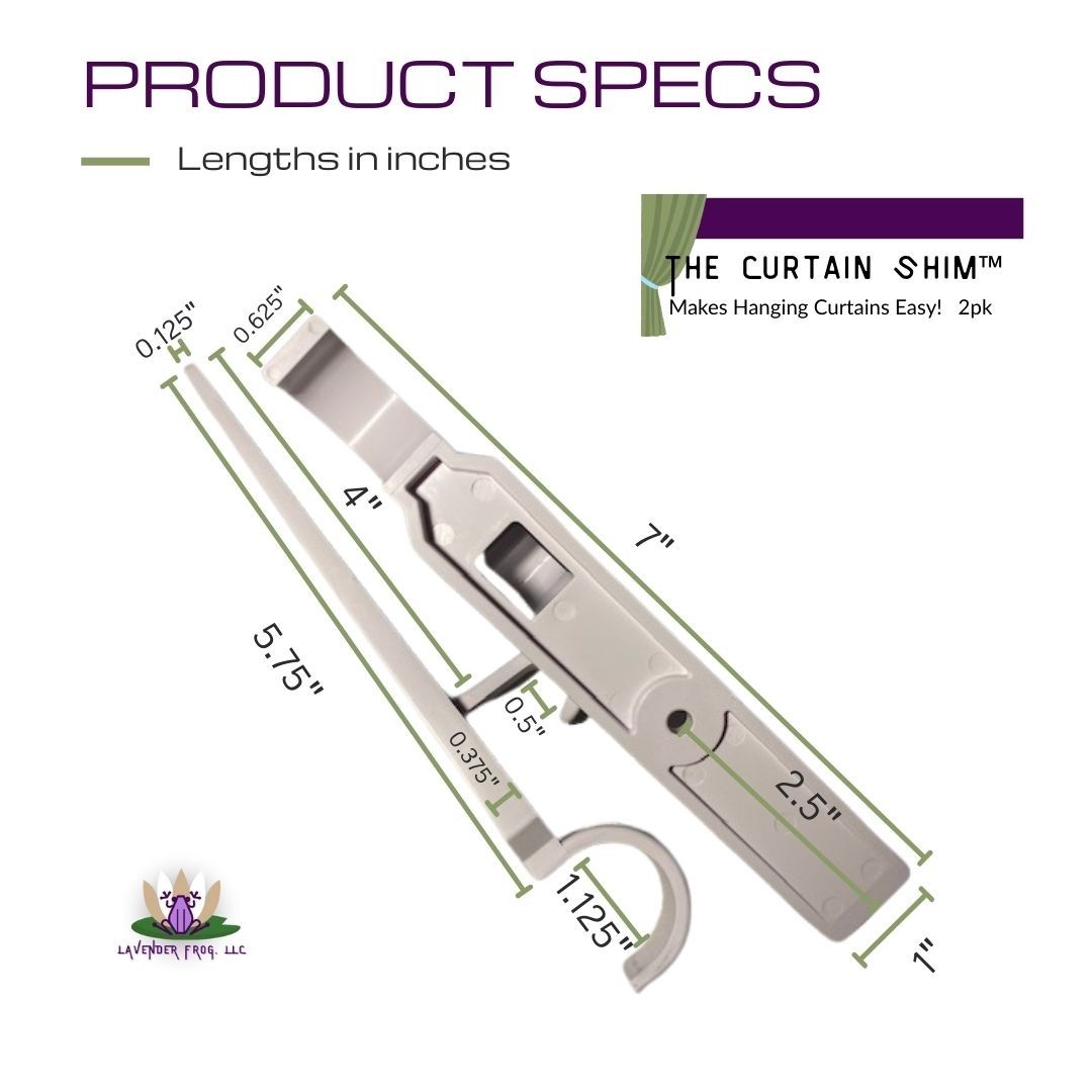 The Curtain Shim – Makes Hanging Curtains Easy! (1 pr.)