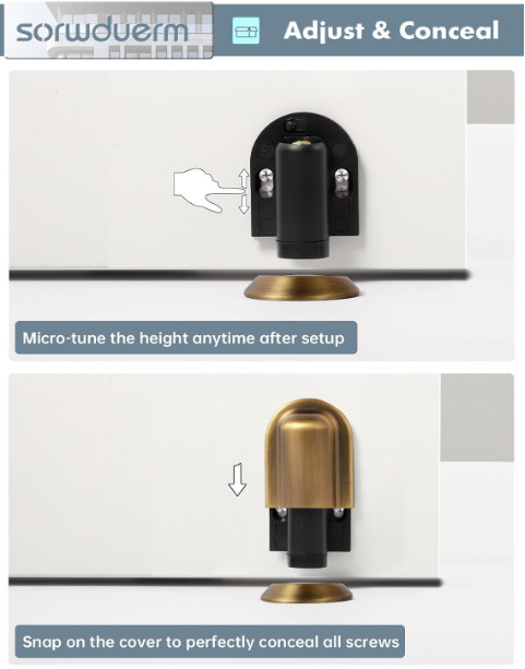 Magnetic Door Stop Floor Mounted Door Holder Stopper Black Metal Adhesive or Scr