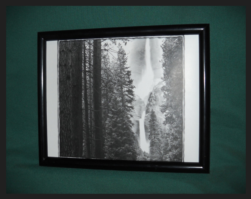 Upper & Lower Yosemite Falls *8×10 Framed Poster Print *Black & White *Framed VG