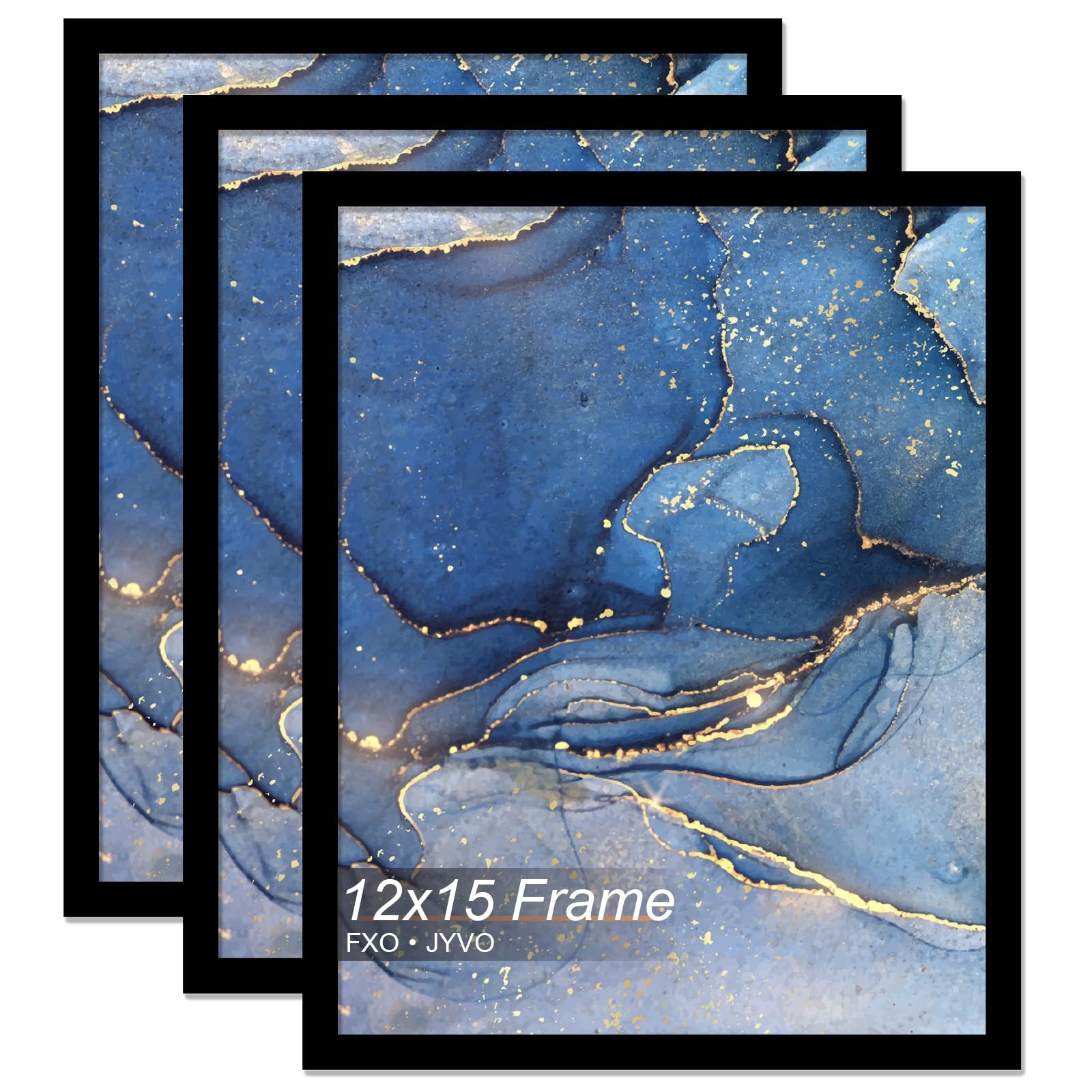 12×15 Picture Frame Set of 3, Black Frame for 12 x 15 Inch Picture Poster Pho…
