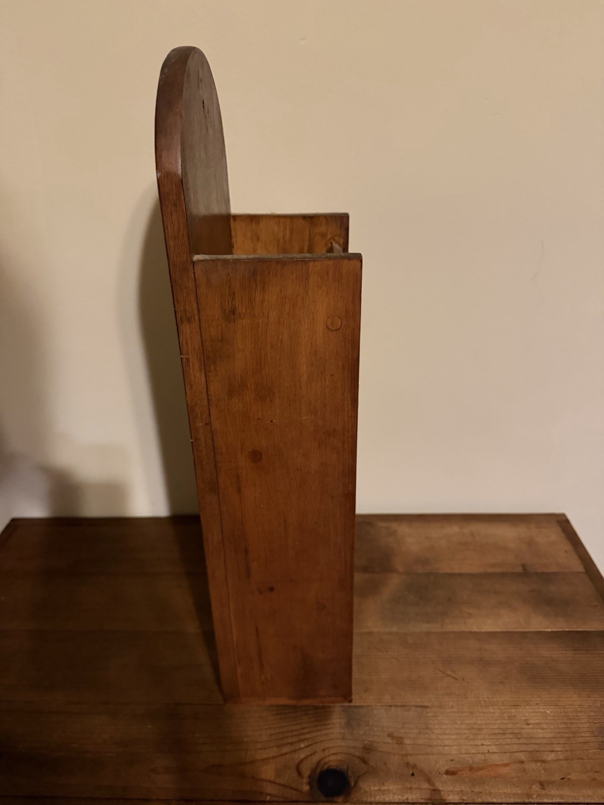Vintage Wood Mail/Notes organizer 2 compartment Sit or Hang Rectangle Decor
