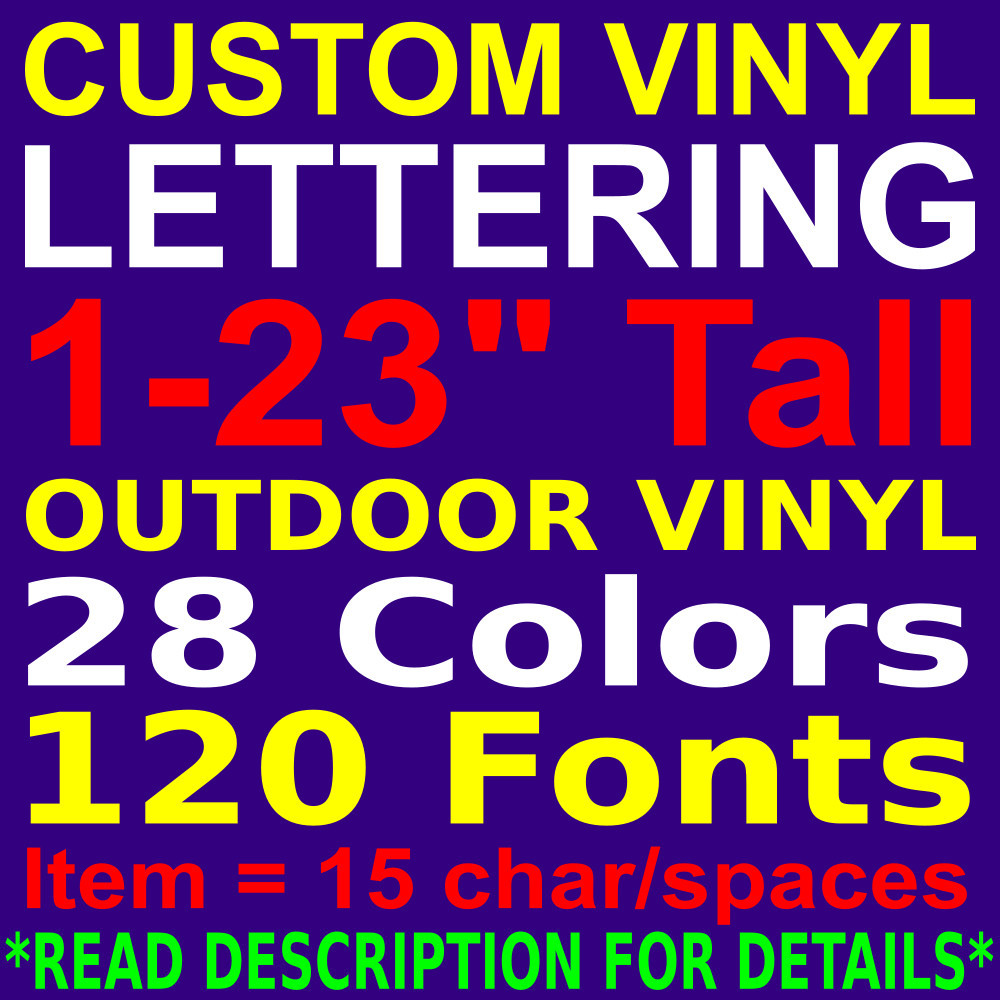 CUSTOM VINYL LETTERING. PERSONALIZED Car Truck Window Wall Sign Decal Sticker