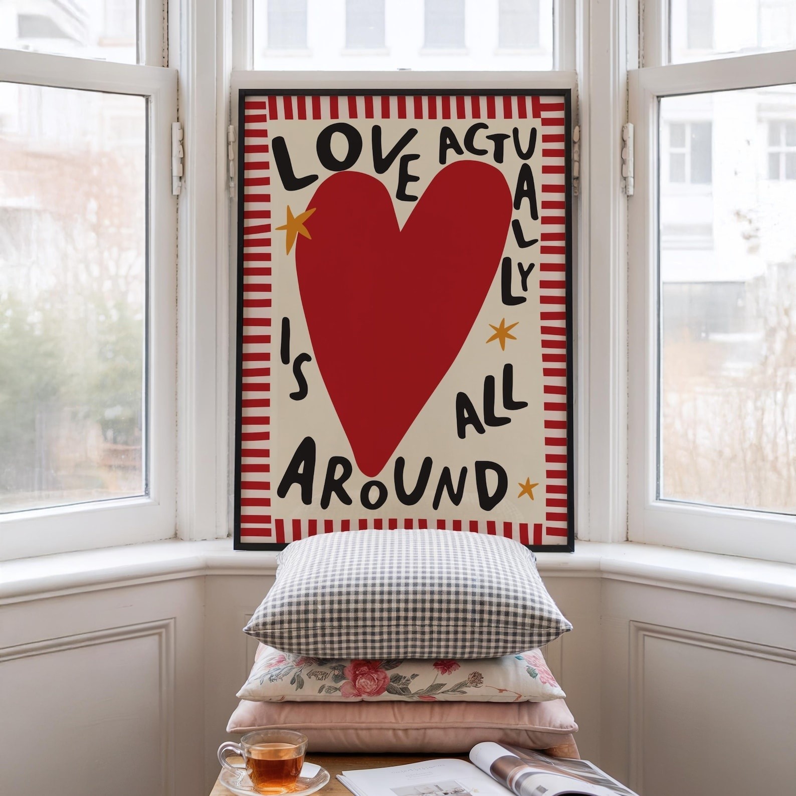 Love Typography Wall Art | Colourful Modern Quote Print