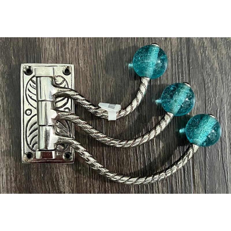 Wall Mount Towel/Coat Rack with Three Adjustable Hooks Lucite Knobs