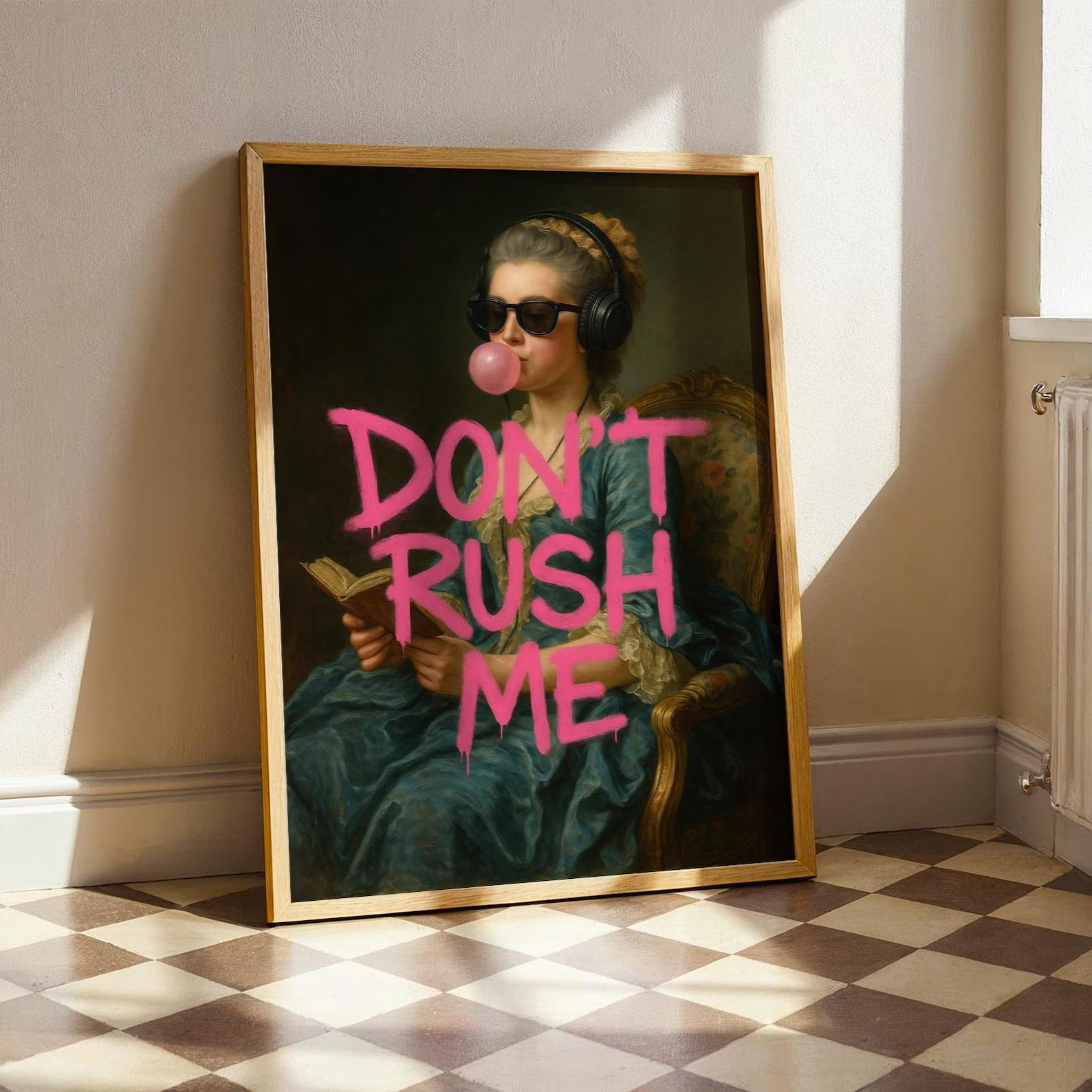 Funny Graffiti Wall Art DØn₮ Rush Me Trendy Girly Maximalist Print