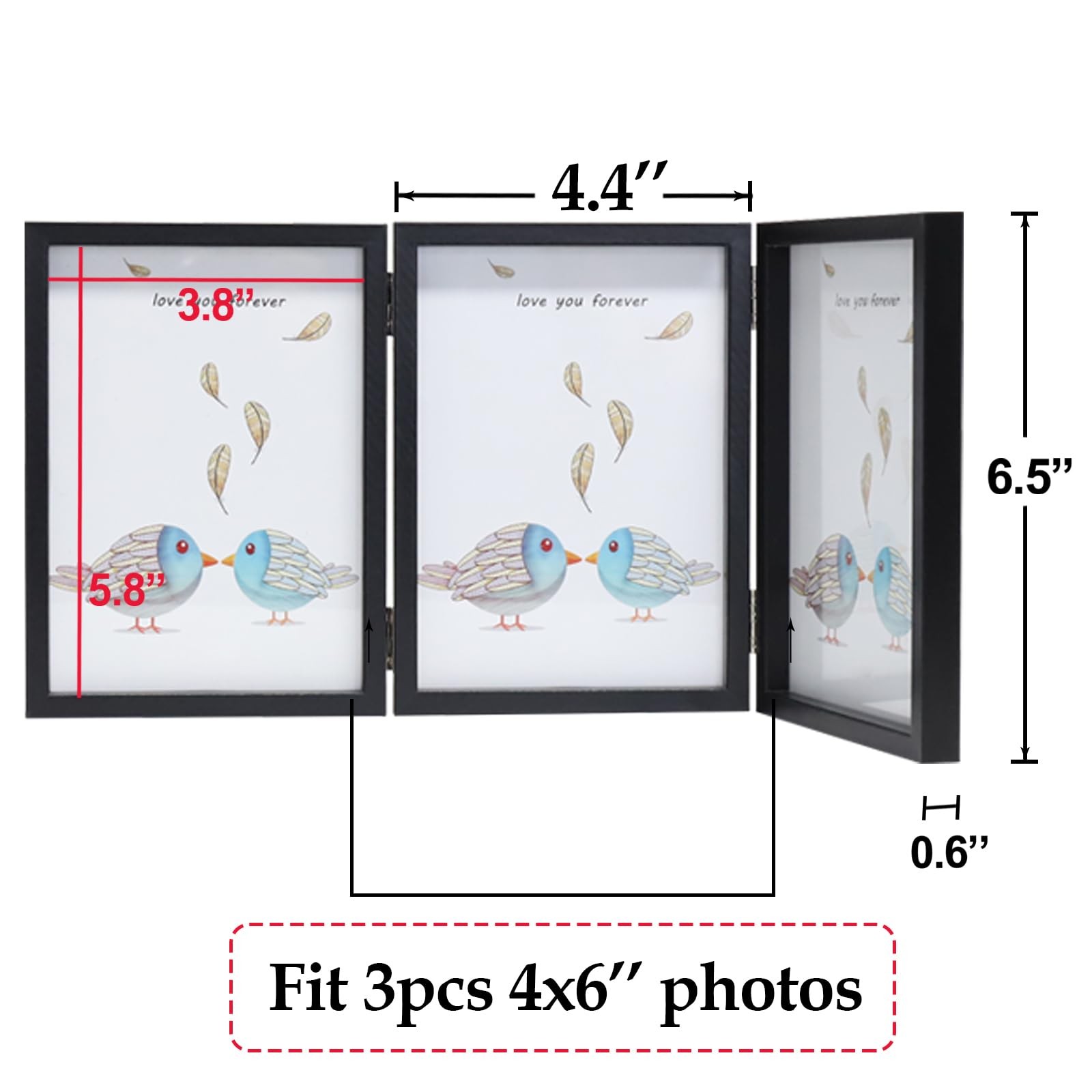 4×6 Hanging Picture Frames with Real Glass and Hemp Rope Displays 4 Photos