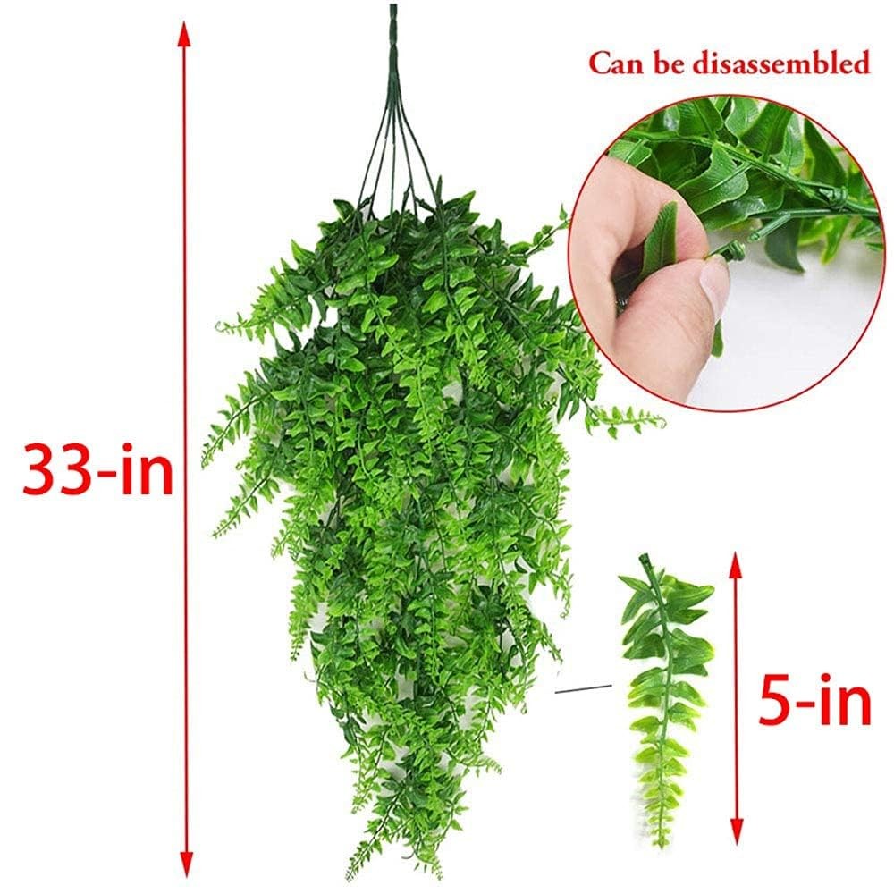 PINVNBY Reptile Plants Hanging Fake Vines Boston Climbing 2 PCS, Green