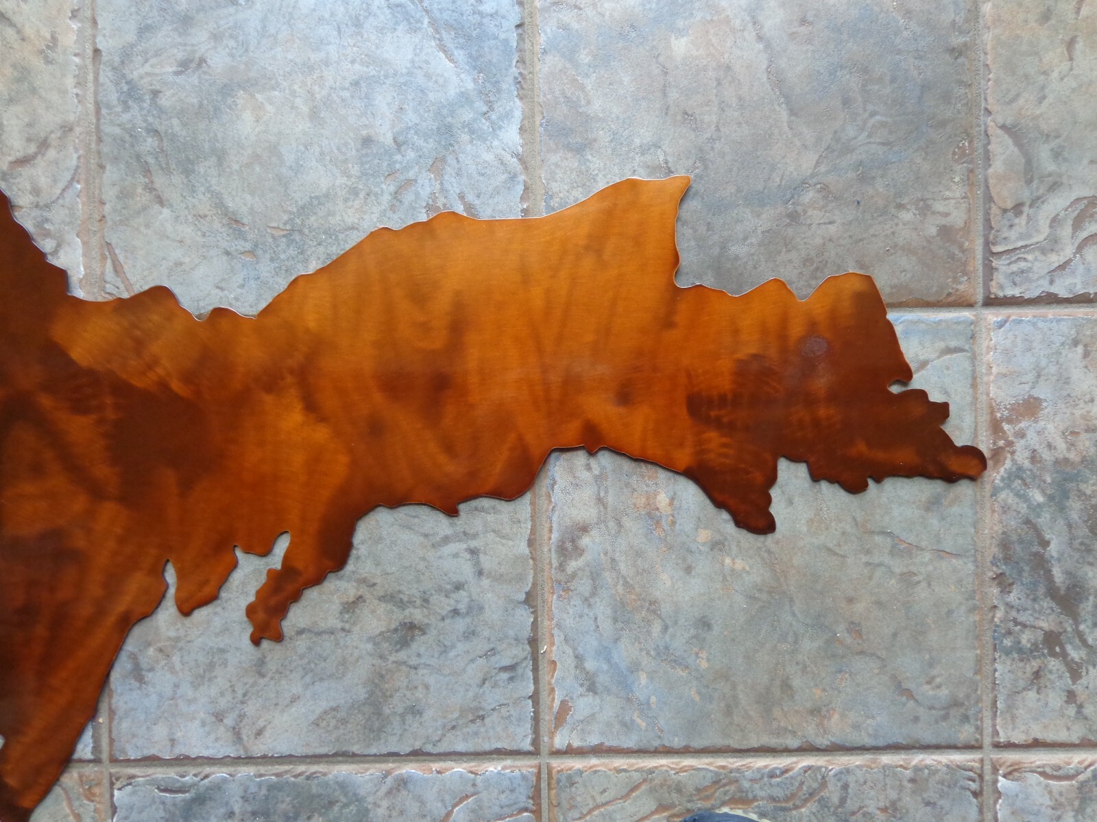 Upper Peninsula of Michigan Plasma Cut Metal Wall Art 36″ x 19″ Copper Finish