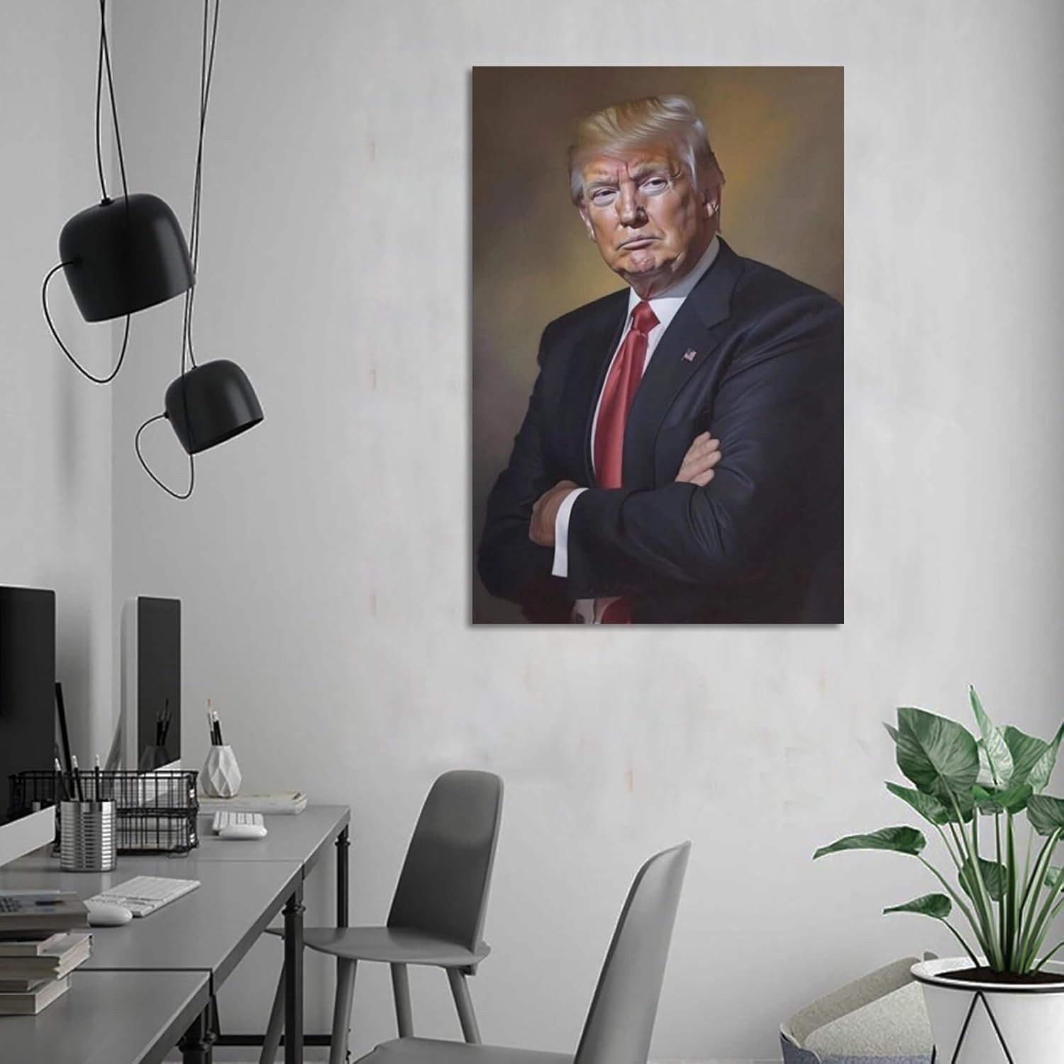 Poster Bust of President Donald J Trump Canvas Art Poster And Wall Art Picture P